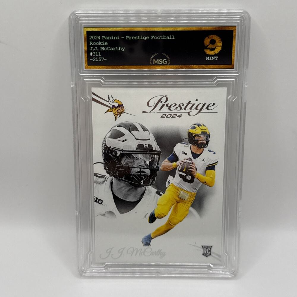2024 Panini Prestige Rookies JJ McCarthy #311 Rookie RC Graded 9 Mint